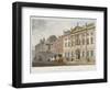 View of Ironmongers' Hall and People and a Coach in Fenchurch Street, City of London, 1811-null-Framed Giclee Print