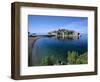 View of Island and Beach, Sveti Stefan, the Budva Riviera, Montenegro, Europe-Stuart Black-Framed Photographic Print