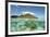 View of island and coral from above and below surface of water, Nyata Island, Lesser Sunda Islands-Colin Marshall-Framed Photographic Print