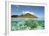 View of island and coral from above and below surface of water, Nyata Island, Lesser Sunda Islands-Colin Marshall-Framed Photographic Print