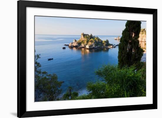 View of Isola Bella Island, Taormina, Sicily, Italy-Peter Adams-Framed Photographic Print