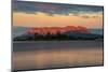 View of Isola di Tavolara at sunset from Olbia, Olbia, Sardinia, Italy, Mediterranean, Europe-Frank Fell-Mounted Photographic Print