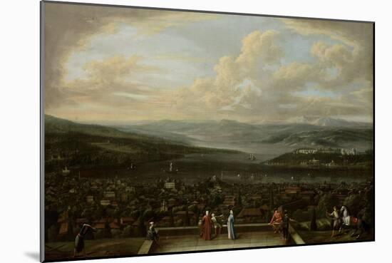 View of Istanbul from the Dutch Embassy at Pera, Jean Baptiste Vanmour-Jean Baptiste Vanmour-Mounted Art Print