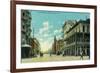 View of J and Mariposa Street Corner - Fresno, CA-Lantern Press-Framed Art Print