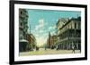 View of J and Mariposa Street Corner - Fresno, CA-Lantern Press-Framed Art Print