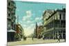 View of J and Mariposa Street Corner - Fresno, CA-Lantern Press-Mounted Art Print