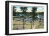 View of Jantzen Beach Swimming Pools - Portland, OR-Lantern Press-Framed Art Print