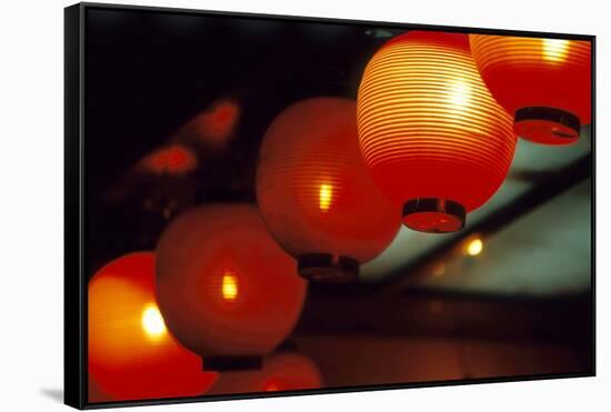 View of Japanese Lanterns, Dotombor, Osaka, Osaka Prefecture, Kinki Region, Honshu, Japan-Dallas and John Heaton-Framed Stretched Canvas