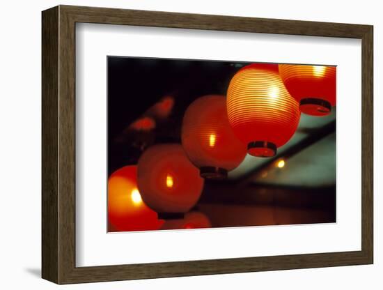 View of Japanese Lanterns, Dotombor, Osaka, Osaka Prefecture, Kinki Region, Honshu, Japan-Dallas and John Heaton-Framed Photographic Print