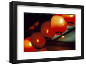 View of Japanese Lanterns, Dotombor, Osaka, Osaka Prefecture, Kinki Region, Honshu, Japan-Dallas and John Heaton-Framed Photographic Print