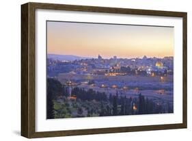 View of Jerusalem from the Mount of Olives, Jerusalem, Israel, Middle East-Neil Farrin-Framed Photographic Print