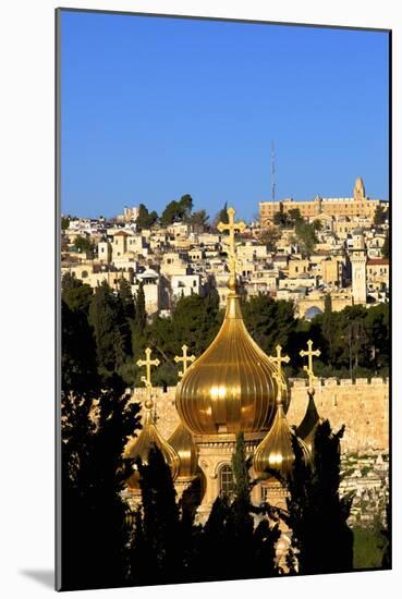 View of Jerusalem from the Mount of Olives, Jerusalem, Israel, Middle East-Neil Farrin-Mounted Photographic Print