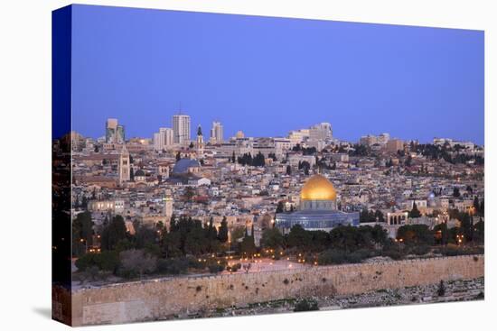 View of Jerusalem from the Mount of Olives, Jerusalem, Israel, Middle East-Neil Farrin-Stretched Canvas