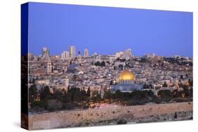 View of Jerusalem from the Mount of Olives, Jerusalem, Israel, Middle East-Neil Farrin-Stretched Canvas