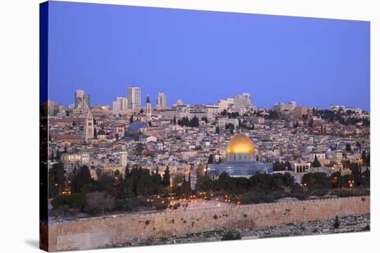 View of Jerusalem from the Mount of Olives, Jerusalem, Israel, Middle East-Neil Farrin-Stretched Canvas