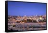 View of Jerusalem from the Mount of Olives, Jerusalem, Israel, Middle East-Neil Farrin-Framed Stretched Canvas