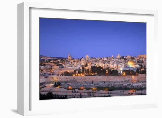 View of Jerusalem from the Mount of Olives, Jerusalem, Israel, Middle East-Neil Farrin-Framed Photographic Print