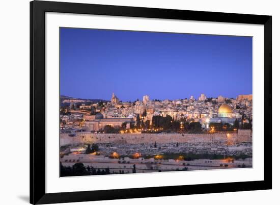 View of Jerusalem from the Mount of Olives, Jerusalem, Israel, Middle East-Neil Farrin-Framed Photographic Print