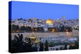 View of Jerusalem from the Mount of Olives, Jerusalem, Israel, Middle East-Neil Farrin-Stretched Canvas