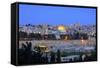 View of Jerusalem from the Mount of Olives, Jerusalem, Israel, Middle East-Neil Farrin-Framed Stretched Canvas