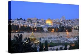 View of Jerusalem from the Mount of Olives, Jerusalem, Israel, Middle East-Neil Farrin-Stretched Canvas