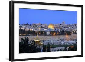 View of Jerusalem from the Mount of Olives, Jerusalem, Israel, Middle East-Neil Farrin-Framed Photographic Print