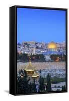 View of Jerusalem from the Mount of Olives, Jerusalem, Israel, Middle East-Neil Farrin-Framed Stretched Canvas