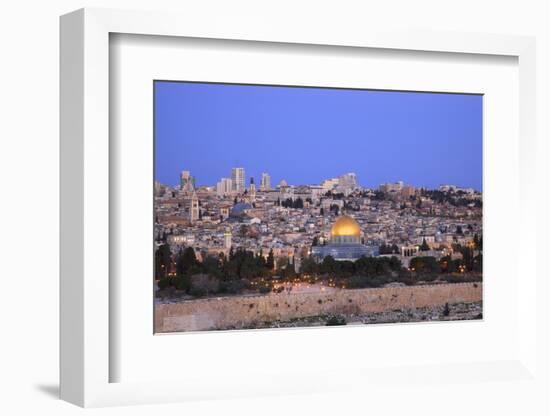 View of Jerusalem from the Mount of Olives, Jerusalem, Israel, Middle East-Neil Farrin-Framed Photographic Print