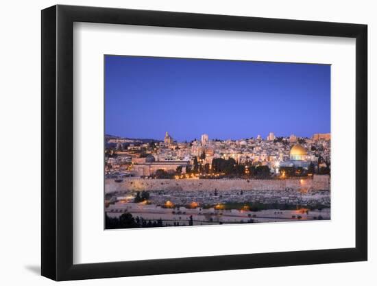 View of Jerusalem from the Mount of Olives, Jerusalem, Israel, Middle East-Neil Farrin-Framed Photographic Print