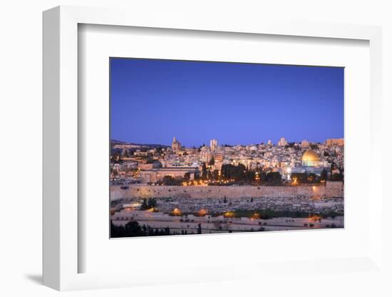 View of Jerusalem from the Mount of Olives, Jerusalem, Israel, Middle East-Neil Farrin-Framed Photographic Print