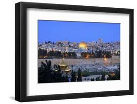 View of Jerusalem from the Mount of Olives, Jerusalem, Israel, Middle East-Neil Farrin-Framed Photographic Print