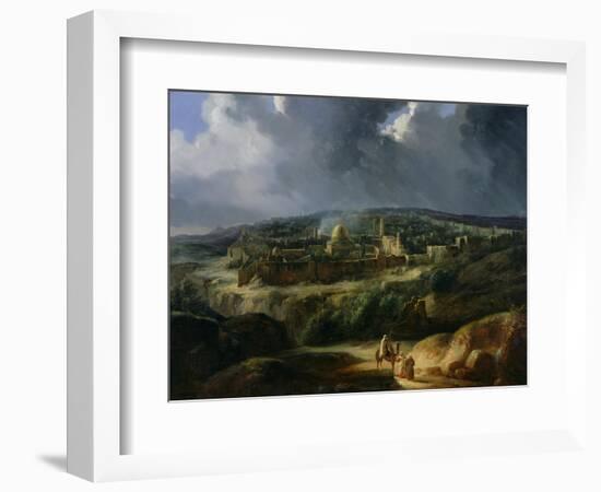 View of Jerusalem from the Valley of Jehoshaphat, 1825-Auguste Forbin-Framed Giclee Print