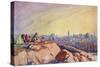 View of Jerusalem Seen from Golgotha, C.1910-Harry Morley-Stretched Canvas