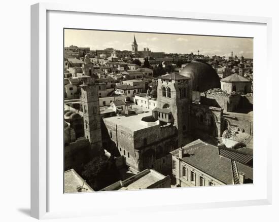 View of Jerusalem Showing Church of Holy Sepulchre in Foreground-null-Framed Photographic Print