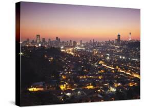 View of Johannesburg Skyline at Sunset, Gauteng, South Africa-Ian Trower-Stretched Canvas