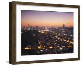 View of Johannesburg Skyline at Sunset, Gauteng, South Africa-Ian Trower-Framed Photographic Print