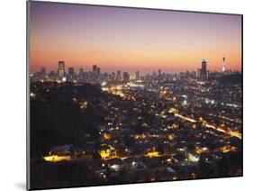 View of Johannesburg Skyline at Sunset, Gauteng, South Africa-Ian Trower-Mounted Photographic Print