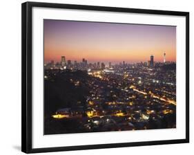 View of Johannesburg Skyline at Sunset, Gauteng, South Africa-Ian Trower-Framed Photographic Print