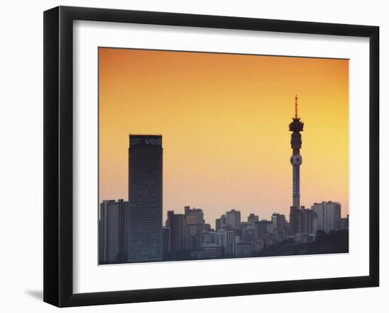 View of Johannesburg Skyline at Sunset, Gauteng, South Africa-Ian Trower-Framed Photographic Print