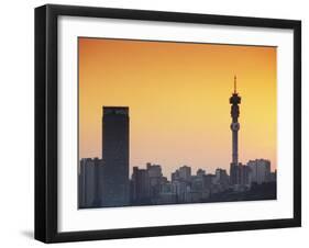 View of Johannesburg Skyline at Sunset, Gauteng, South Africa-Ian Trower-Framed Photographic Print