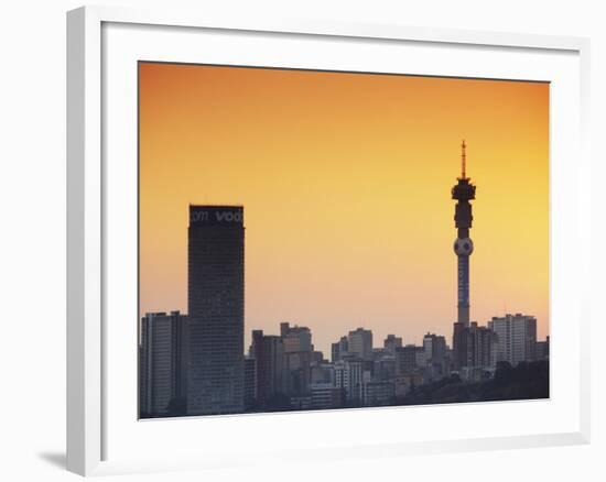 View of Johannesburg Skyline at Sunset, Gauteng, South Africa-Ian Trower-Framed Photographic Print