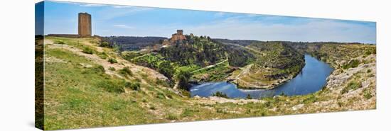 View of Jucar river crossing Alarcon, Cuenca, Castilla-La Mancha, Spain-null-Stretched Canvas