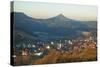 View of Jungingen and Hohenzollern Castle, Swabian Alb, Baden-Wurttemberg, Germany, Europe-Jochen Schlenker-Stretched Canvas