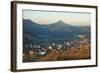 View of Jungingen and Hohenzollern Castle, Swabian Alb, Baden-Wurttemberg, Germany, Europe-Jochen Schlenker-Framed Photographic Print