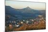 View of Jungingen and Hohenzollern Castle, Swabian Alb, Baden-Wurttemberg, Germany, Europe-Jochen Schlenker-Mounted Photographic Print