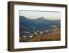 View of Jungingen and Hohenzollern Castle, Swabian Alb, Baden-Wurttemberg, Germany, Europe-Jochen Schlenker-Framed Photographic Print