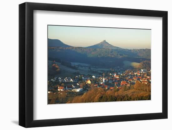 View of Jungingen and Hohenzollern Castle, Swabian Alb, Baden-Wurttemberg, Germany, Europe-Jochen Schlenker-Framed Photographic Print
