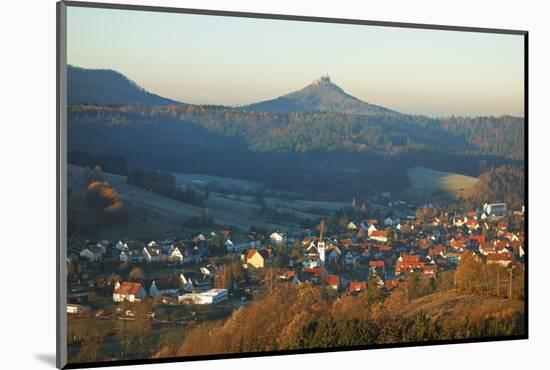 View of Jungingen and Hohenzollern Castle, Swabian Alb, Baden-Wurttemberg, Germany, Europe-Jochen Schlenker-Mounted Photographic Print