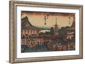 View of Kinryuzan Temple in Asakusa, C. 1841-Utagawa Hiroshige-Framed Giclee Print