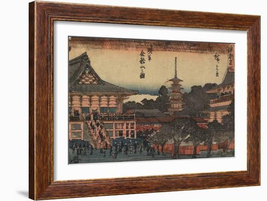 View of Kinryuzan Temple in Asakusa, C. 1841-Utagawa Hiroshige-Framed Giclee Print